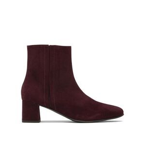 MARETTO Women's Block Heel Suede Ankle Boots Women BORDEAUX